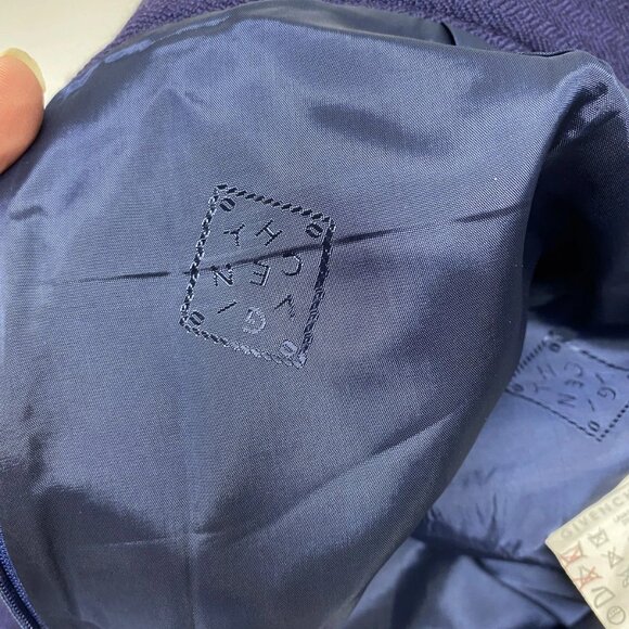 Vintage Givenchy Women’s Wool Twill Pencil Skirt Marine Blue Size 29 - Picture 6 of 16